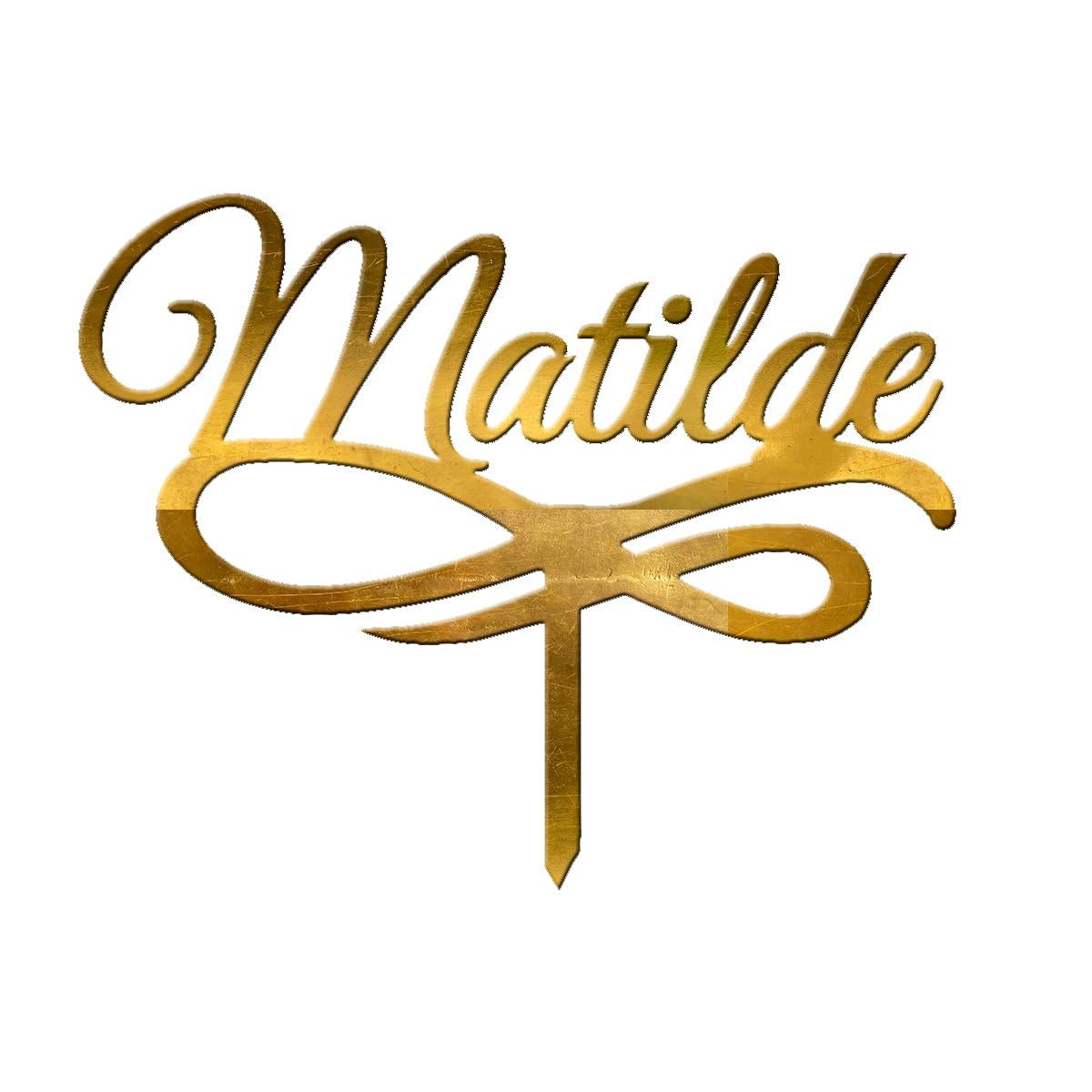 Cake Topper Nome per Torta | Targhetta Decorativa per Torte Personalizzabile in Plexiglass Specchiato, 14 cm di Larghezza