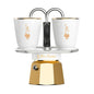 Bialetti Set Mini Express Pure Gold, Moka Caffettiera con 2 Tazzine e dettagli dorati
