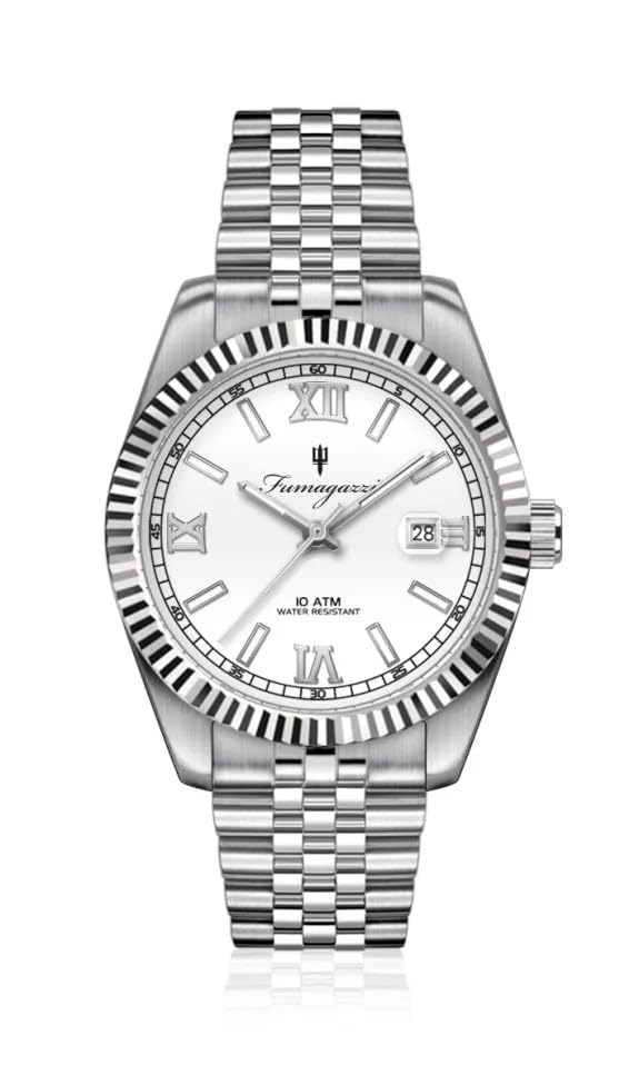 Generico FU017 Orologio da Polso Fumagazzi - Biancolopo, ø 40 mm, Cinturino Acciaio Solido Lucido, Movimento Automatico, Water Resistant 10 atm