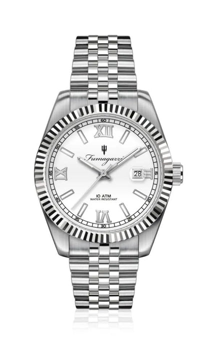 Generico FU017 Orologio da Polso Fumagazzi - Biancolopo, ø 40 mm, Cinturino Acciaio Solido Lucido, Movimento Automatico, Water Resistant 10 atm