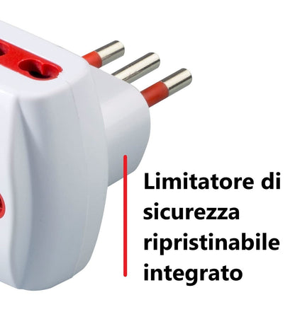 Adattatore Emilia Prime, Spina Tripla, da spina piccola 10A 2p+t a Prese Grandi 10/16a
