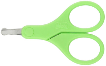 Chicco Forbicine Unghie per Neonati e Bambini, Forbicine in Acciaio Inox con Lame Ricurve e Punte Arrotondate, Cappuccio Protettivo, Impugnatura in Gomma Antiscivolo - Accessori Neonato 0+ Mesi
