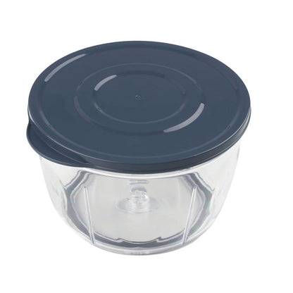 Fackelmann Tritatutto Multifunzione, Linea Easy Prepare, Ideale per tritare cipolle, Noci, Erbe aromatiche, e Altro ø14,5x13cm, Colore:Blu Scuro e Bianco