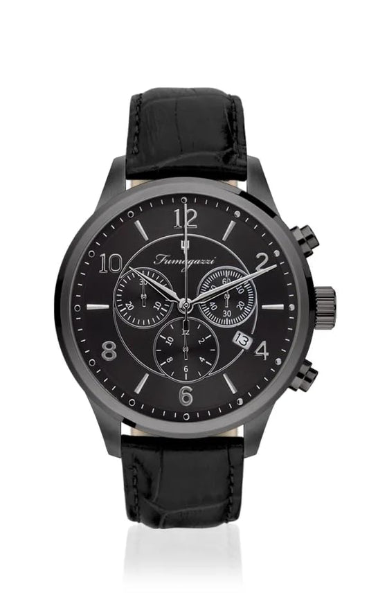 FU316 Fumagazzi QuasiSobrio Crono Cattivo Acciaio 42mm Nero, Water Resistan 5 ATM