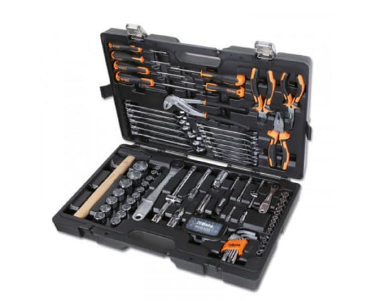 Beta - 2047E/C108-21 Valigia con Assortimento Composta da 108 Utensili per Manutenzione Generale, in Plastica, Dimensione 555 x 370 x 92 mm, Nero/Arancio