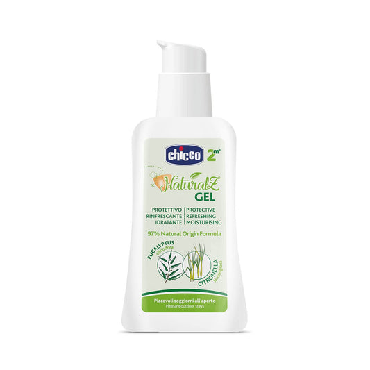 CHICCO NaturalZ Protective Gel, 60 ml, Natural Protection during the Summer Season, With Lemongrass and Eucalyptus, Day and Night Protection