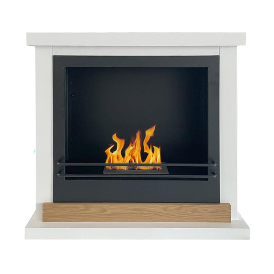 Divina Fire Camino a bioetanolo biocamino da Terra Stoccolma in Legno Bianco L75xP24xH68 cm