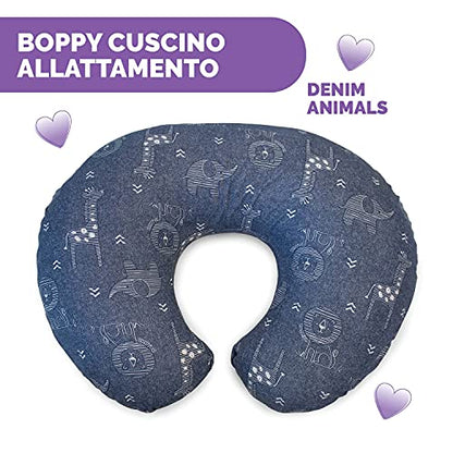 Chicco Boppy Supporto Allattamento anche conosciuto come cuscino per Neonati 0+ Mesi, Forma Ergonomica con Mamma e Bambino, Neonato al Seno col Biberon