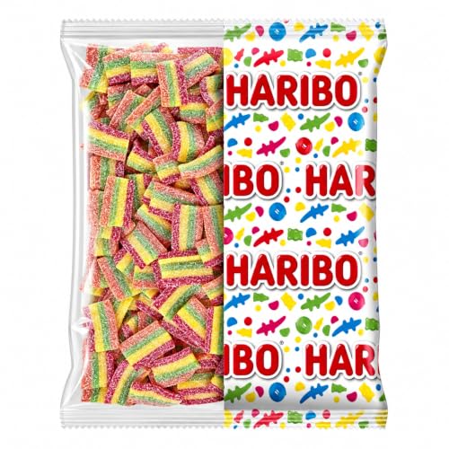 HARIBO Miami Frizzi Caramelle Gommose Arcobaleno 1 Kg | Multicolore Frizzanti, Busta da 1 Kg, Feste e Compleanni, Candy Bar, Forma Rettangolare