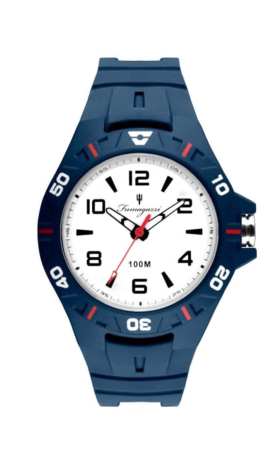 Generico FU212 Orologio da Polso Fumagazzi - Subbbaquo Blu, ø 43 mm, Cinturino in Silicone Blu, Movimento al Quarzo, Water Resistant 10 atm