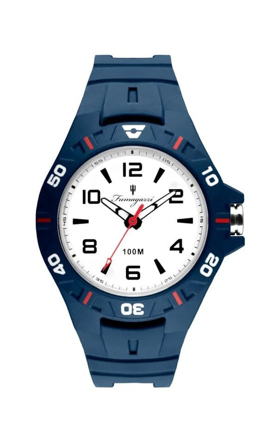 Generico FU212 Orologio da Polso Fumagazzi - Subbbaquo Blu, ø 43 mm, Cinturino in Silicone Blu, Movimento al Quarzo, Water Resistant 10 atm