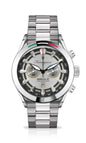 Generico FU280 Orologio da Polso Fumagazzi Modello Z, Silver, Acciaio Inossidabile, ø 44,5 mm, Cronografo al Quarzo, Water Resistant 5 ATM