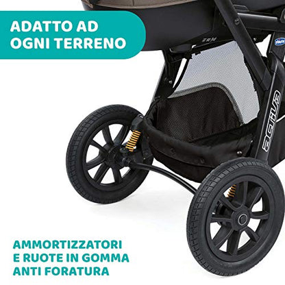 Chicco Trio Activ3 Passeggino Trio 3In1 Sistema Modulare Con Car Kit, Passeggino 3 Ruote, Navicella Neonato E Seggiolino Auto Gruppo 0+, Con Chiusura Pieghevole, Beige, ‎113 x 121.5 x 64 cm, 23.2 Kg
