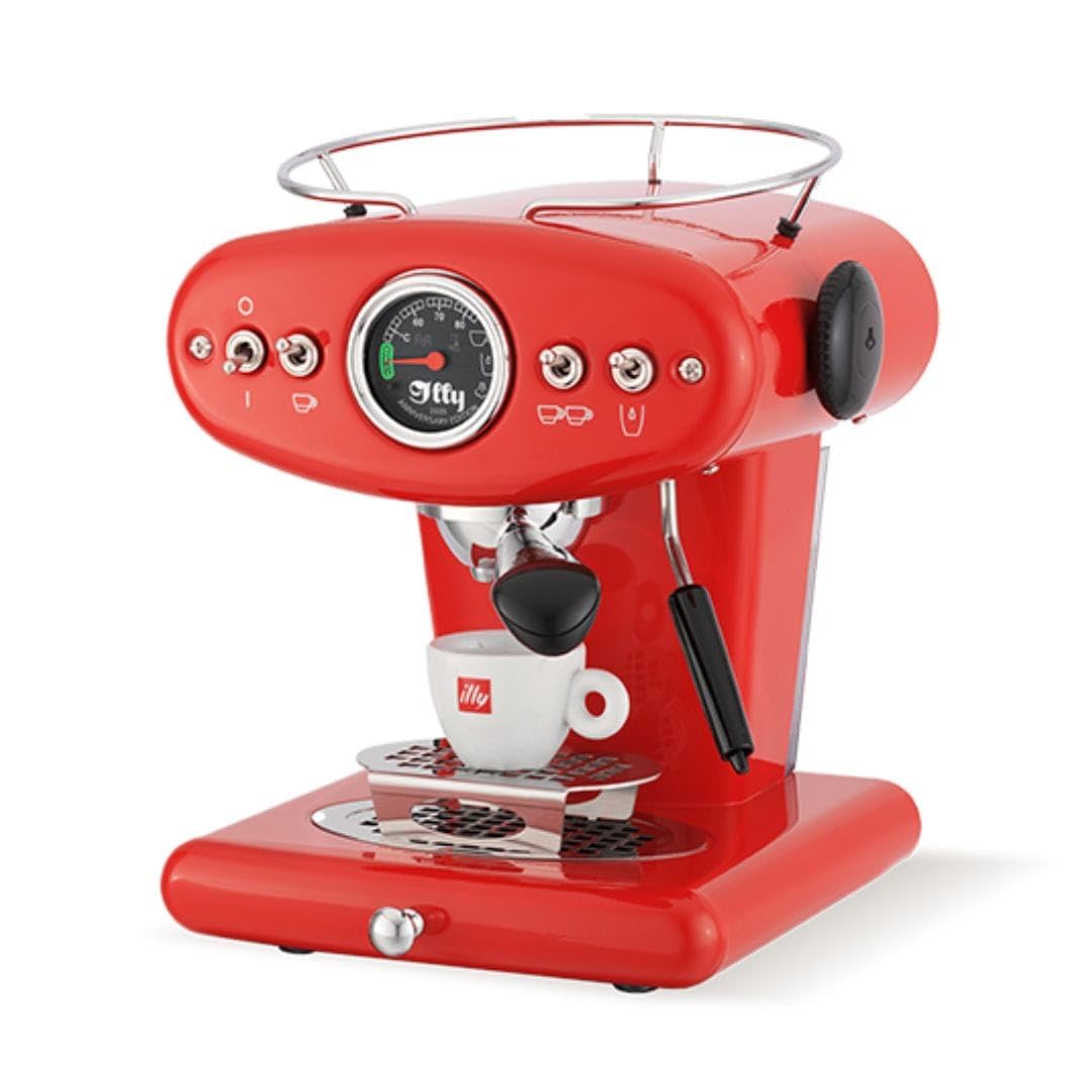 60457 ILLY X1 Anniversary ESE & Ground, Macchina da caffe a Cialde e Caffè Macinato - Rosso