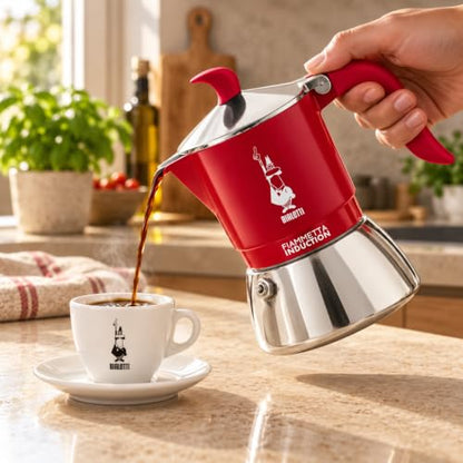 Bialetti Fiammetta Induction Moka 2 Tazze Rossa Candy Land