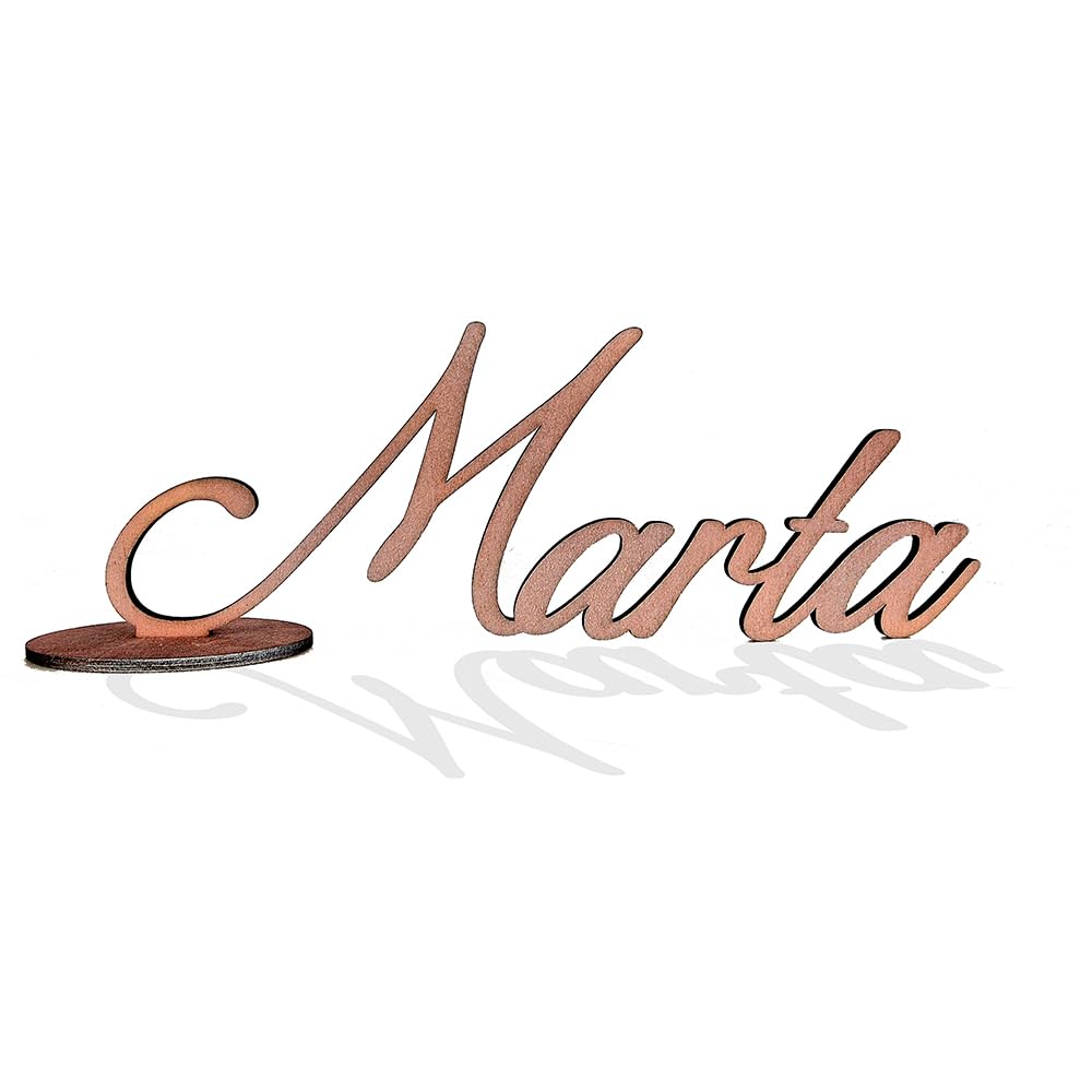 Scritta in Legno Personalizzata | Nome Inciso al Laser 38 cm | Topper per Tavolo Torta, Gadget o Decorazione