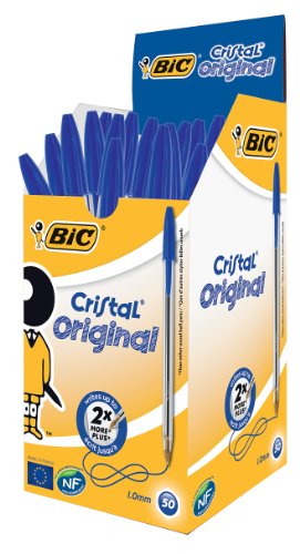 BIC BIC® Cristal® - Penna a sfera media, 0,4 mm, colore: Blu
