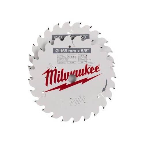 MILWAUKEE 4932479836 Set di 2 Lame per Legno 24 Denti per Sega Circolare 165mm