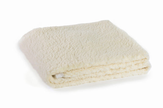 LANCALOR Coprimaterasso 190cm. Vello 100% lana 500 gr. /mq. Bande di Fissaggio
