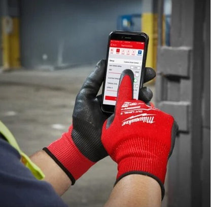 MILWAUKE 12 Paia Guanti da Lavoro Spalmati Nitrile +Rete, Antitaglio Categoria C