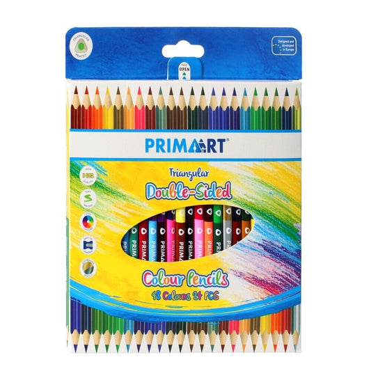 PRIMART 24 Matite Double Side: 48 Colori di Alta Qualità | Matita Doppia Punta