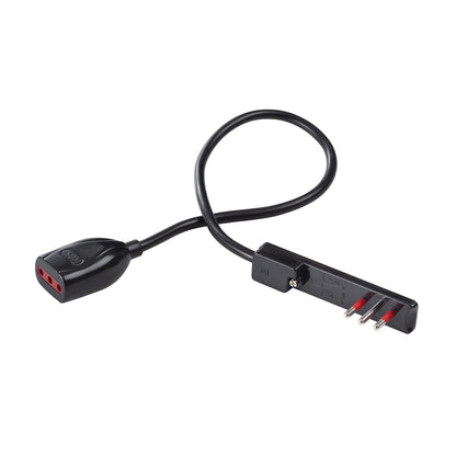 ROSI Emilia Flat , Spina Ultrapiatta 16A con Prolunga da 3 Metri e Presa Bivalente 16A - Nero