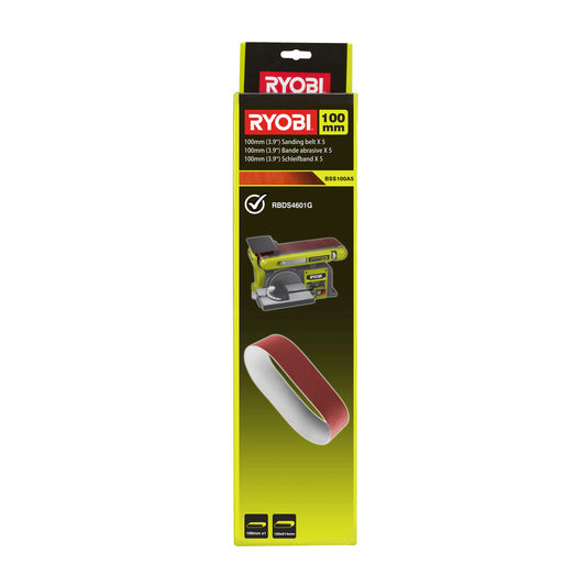RYOBI 5 nastri abrasivi 100 x 914 mm grana 80 per Levigatrice