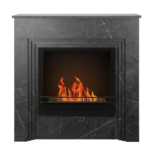 Divina Fire Camino a bioetanolo da Terra Bellini in Legno Effetto Marmo Nero Made in Italy L96 x P35 x H96