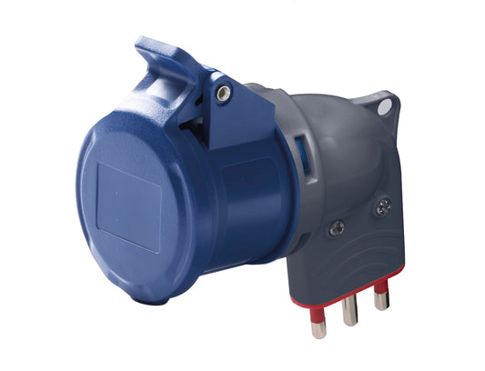 ROSI 1869 Adattatore Presa Industriale 220-240V con  Spina Civile Bivalente 16A Impermeabile IP20
