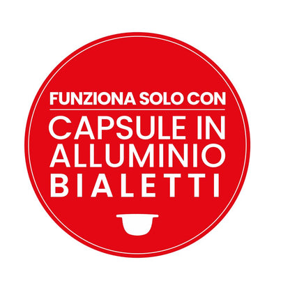 Bialetti Mignon, Macchina Caffè Espresso Incluse 32 Capsule, Funziona esclusivamente con Capsule Bialetti, Nero