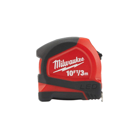 Milwaukee MHT48226602 - Metro a nastro a LED, 3 m, larghezza: 12 mm, colore: Rosso