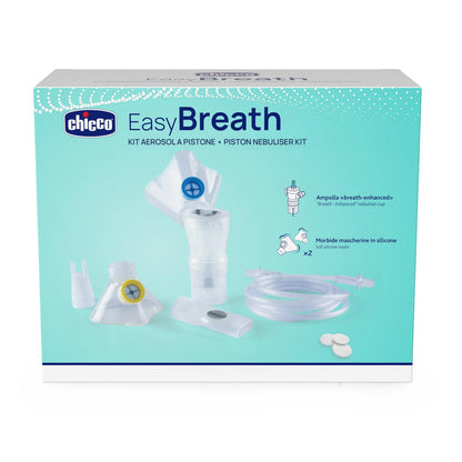 Chicco Easy Breath Kit per Aerosol, Set composto da una mascherina pediatrica e una per adulti, Ampolla Breath Enhanced, un tubo dell'aria, Boccaglio, Forcella nasale, Filtri di ricambio, 0m+