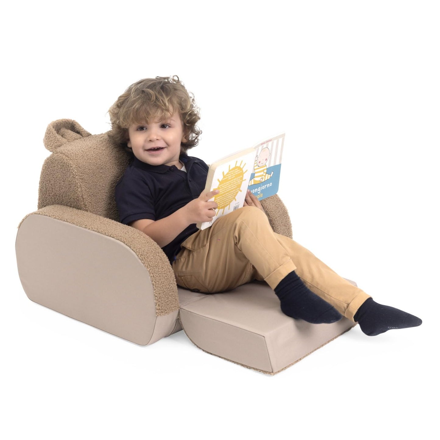 Chicco Twist Poltroncina TEDDY per Bambini Trasformabile in Sdraio e Divanetto, Sedia per Bambini con 3 Configurazioni, Comoda e Leggera, Si Trasforma con 1 Gesto - Per Bambini 12+ Mesi