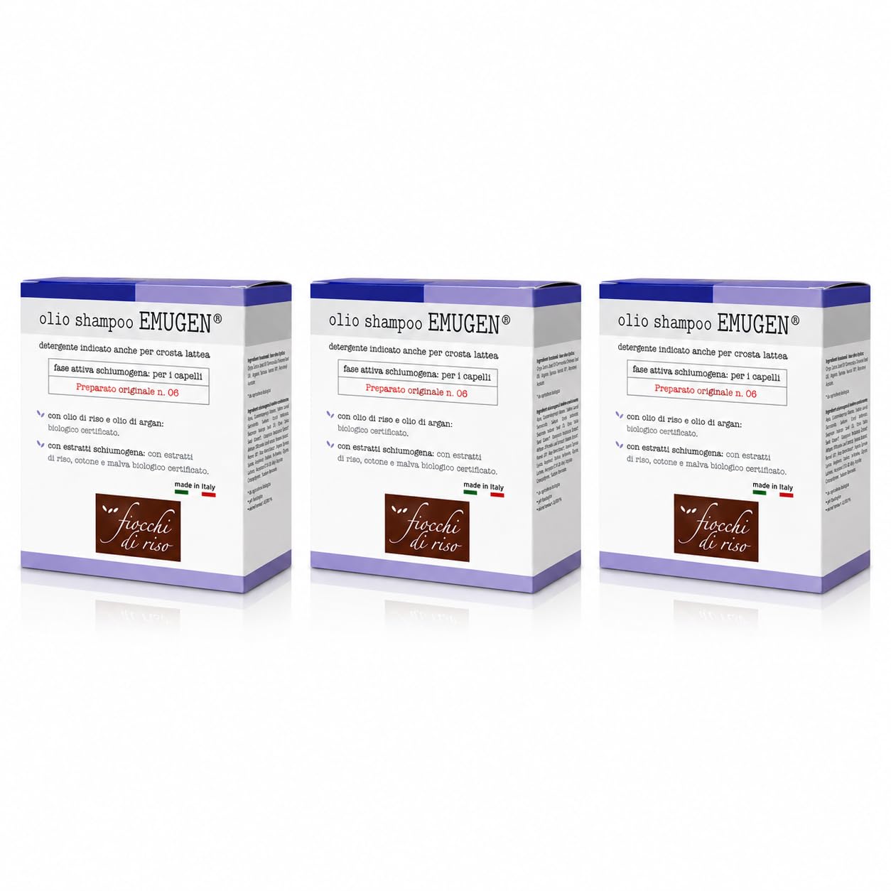 Fiocchi di Riso Olio Shampoo EMUGEN, 45ml, per Neonati, Crosta Lattea, Delicato sul Cuoio Capelluto, Senza Sostanze Chimiche