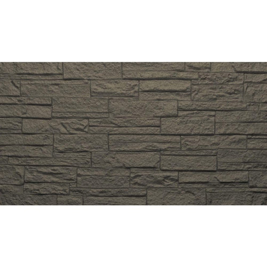 DIVINA HOME, Naturale, Pannello Decorativo 3D Effetto Pietra, PU, Moderno, 18 kg, 120 x 60 x 2,5 cm, 8,6 m², Set 12 Pezzi, Grigio Ardesia