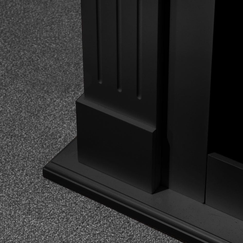 Camino elettrico caminetto da terra CAMBRIDGE in legno Nero 110x36x100h