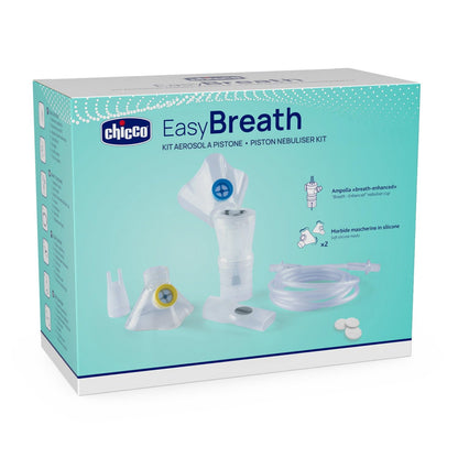 Chicco Easy Breath Kit per Aerosol, Set composto da una mascherina pediatrica e una per adulti, Ampolla Breath Enhanced, un tubo dell'aria, Boccaglio, Forcella nasale, Filtri di ricambio, 0m+