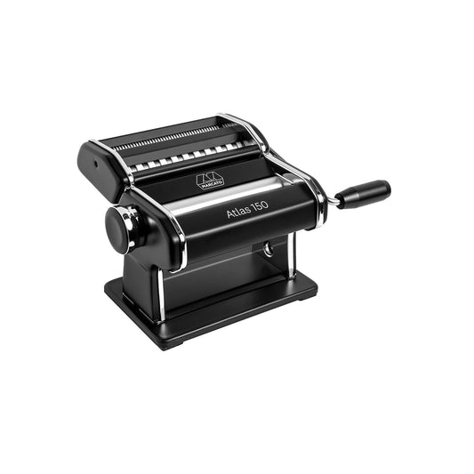 Marcato Macchina per la Pasta Atlas 150, Nera, Alluminio Anodizzato, per Lasagne, Fettuccine, Tagliolini, Compatibile con 11 Formati Extra.