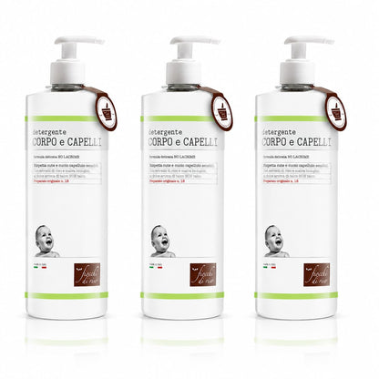 Fiocchi di Riso Detergente Corpo e Capelli Talco, 750ml, Formula Delicata, per Neonati, Rispetta Cute e Cuoio Capelluto Sensibili