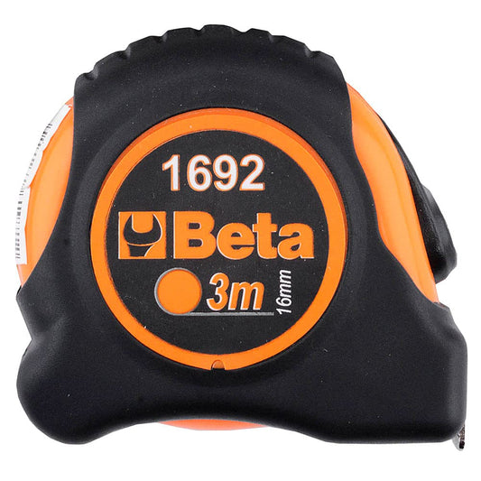 Beta 1692/3 - Flessometro cassa bimateriale in ABS antiurto nastro in acciaio classe di precisione ii
