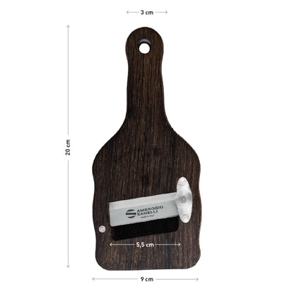 Sanelli Ambrogio, Affettatartufi in Legno di Rovere Fumigato, con Lama Liscia Regolabile in Acciaio Inox, Resistente, per Tagli Precisi, Accessori Cucina Professionali Made in Italy