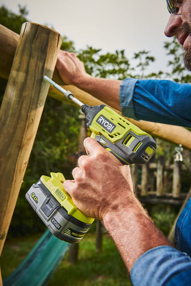 Ryobi R18ID2-0 Avvitatore ad Impulsi 1/4" a Batteria 18V ONE+, per Fissaggio, Batteria Non Inclusa, 3.600 Colpi/Minuto, Velocità a Vuoto 3.200 Giri/Minuto