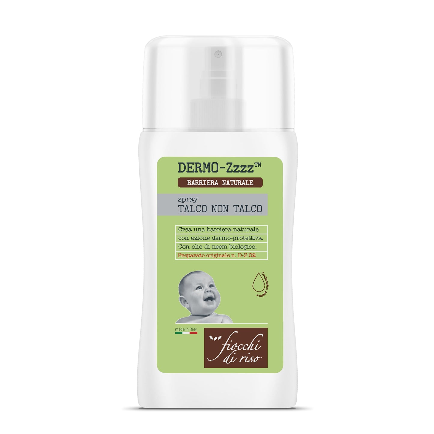 Fiocchi di Riso - Spray Talco NON Talco - 100ml - Sudorazione e Zanzare - Crea una barriera naturale dermo-protettiva con profumazione sgradita alle zanzare.