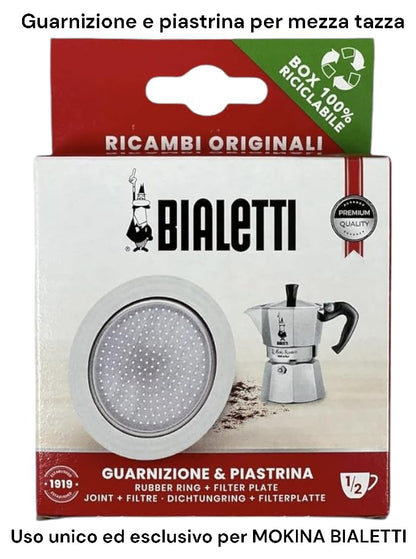 Bialetti GUARNIZIONE E FILTRO RICAMBIO PER CAFFETTIERA MOKINA 1/2 TAZZA