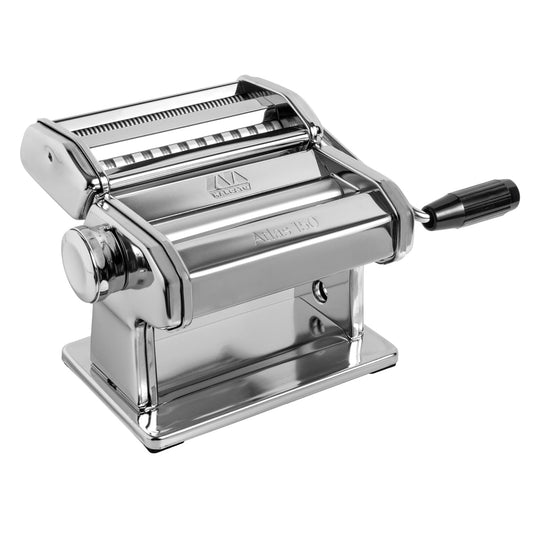 Marcato Macchina per la Pasta, Atlas 150, Pasta Maker, Pasta Fresca, Lasagne, Fettuccine, Tagliolini, Acciaio Cromato, Compatibile con 11 Formati Extra,