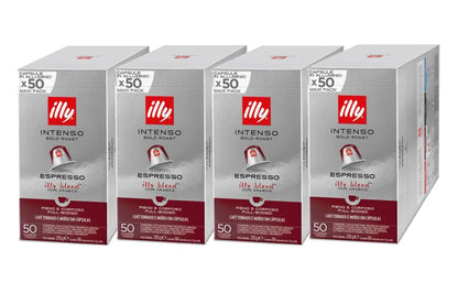 ILLY 200 Capsule Compatibili Nespresso 4 Confezioni da 50 Caffè Gusto INTENSO