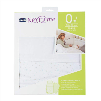 CHICCO Set di 4 pezzi Next2me federa + lenzuolo + copripiumino + copripiumino + copripiumino Stars
