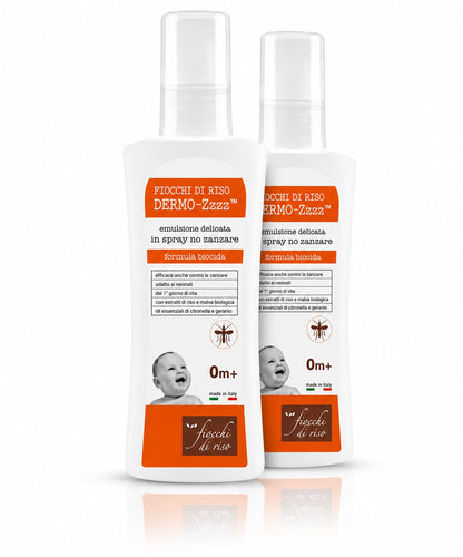 Fiocchi di Riso Spray Repellente Insetti con Citronella, Formula al 95% di Origine Naturale, 100 Ml, Adatto dai 0 Mesi, Uso Esterno
