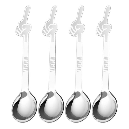 Bialetti Set 4 Cucchiani da Caffè, Acciaio Inox 18/8