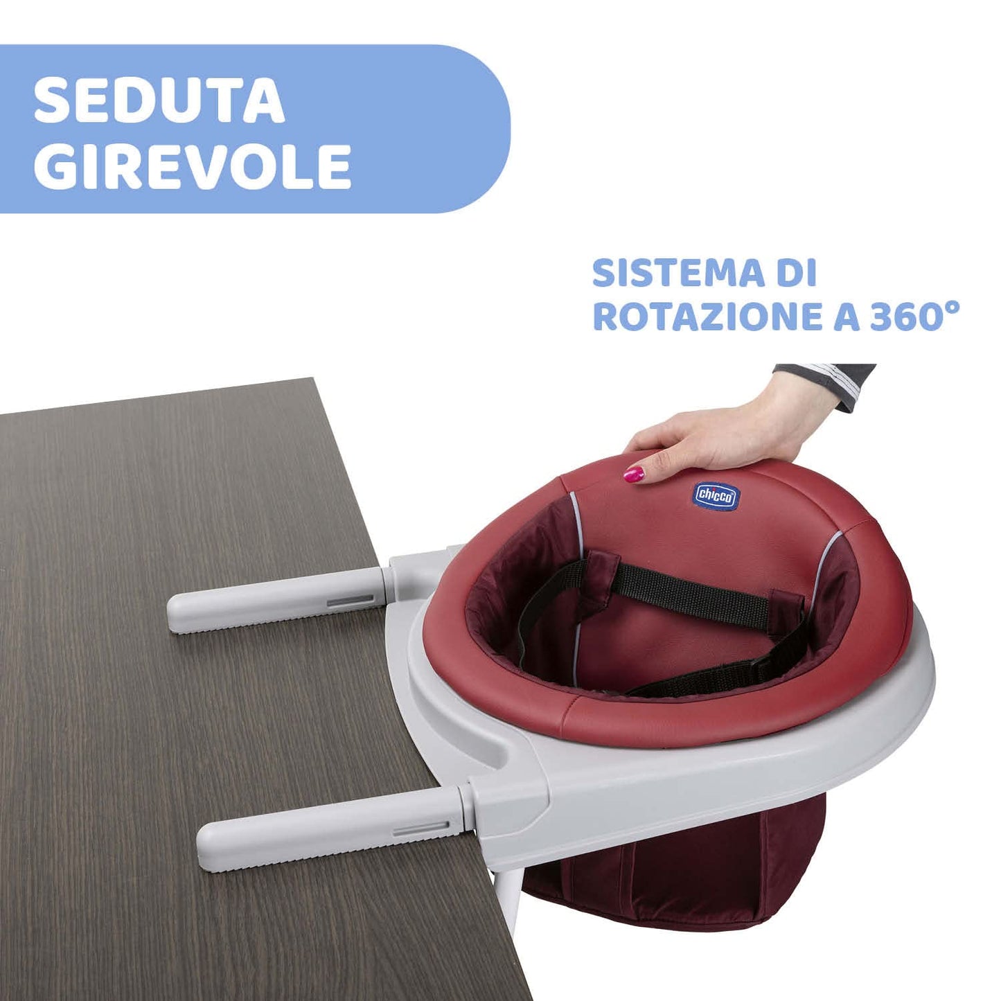 Chicco 360 Table Seat, for Baby Food with Rotation System, Washable, Transportable, 6 Months+